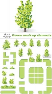   - Green markup elements