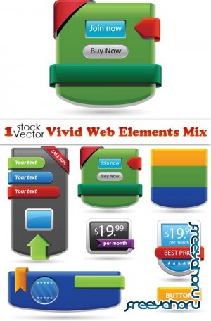 Vivid Web Elements Mix Vector
