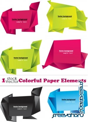 Colorful Paper Elements Vector