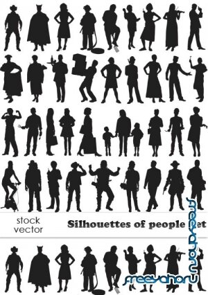   - Silhouettes of people Set