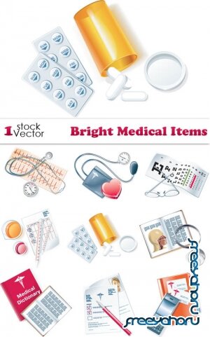 Bright Medical Items Vector