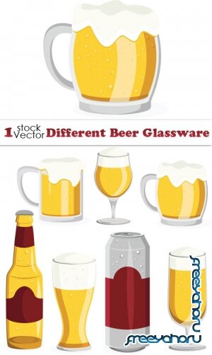 Different Beer Glassware Vector