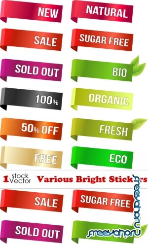 Various Bright Stickers Vector