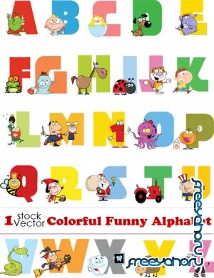 Colorful Funny Alphabet Vector