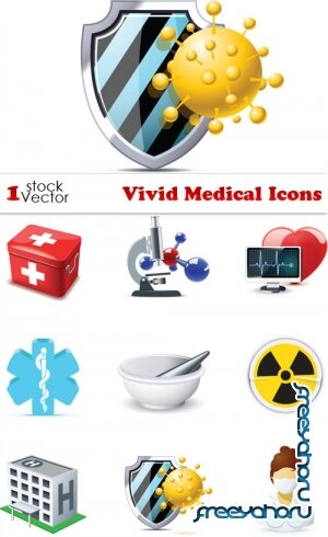 Vivid Medical Icons Vector