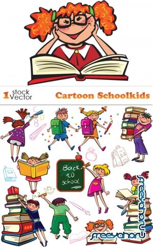 Cartoon Schoolkids Vector