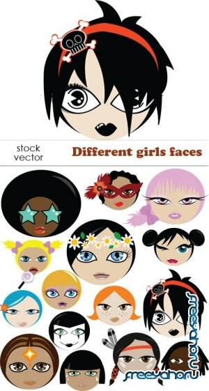   - Different girls faces