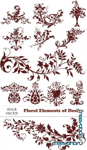 Векторный клипарт - Floral Elements of Design