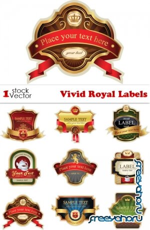 Vivid Royal Labels Vector