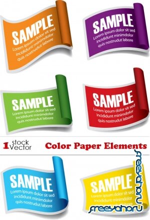 Color Paper Elements Vector