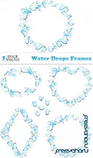 Water Drops Frames Vector
