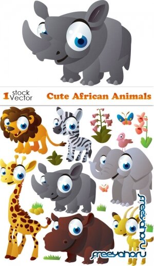 Cute African Animals Vector