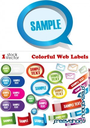 Colorful Web Labels Vector
