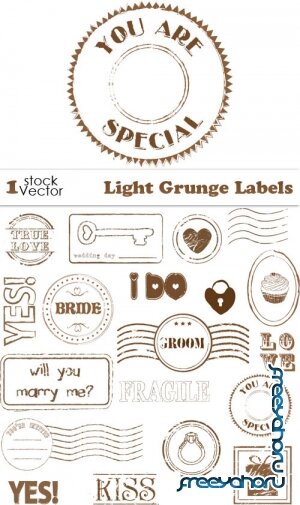 Light Grunge Labels Vector