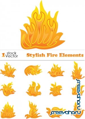 Vectors - Stylish Fire Elements