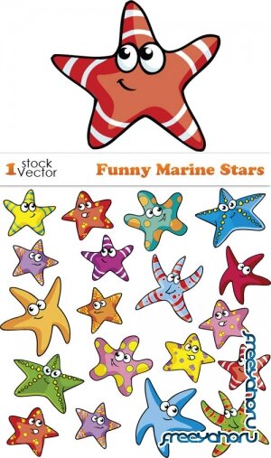 Vectors - Funny Marine Stars