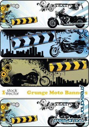 Vectors - Grunge Moto Banners