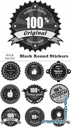   - Black Round Stickers