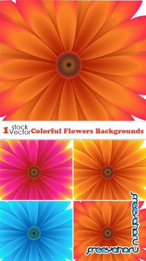 Vectors - Colorful Flowers Backgrounds
