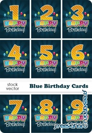   - Blue Birthday Cards