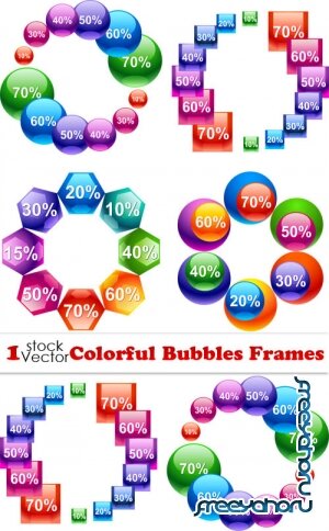 Vectors - Colorful Bubbles Frames