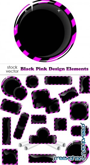   - Vectors - Black Pink Design Elements