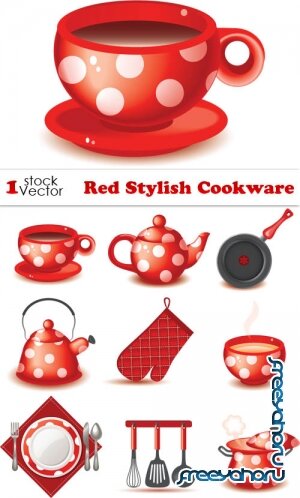 Vectors - Red Stylish Cookware