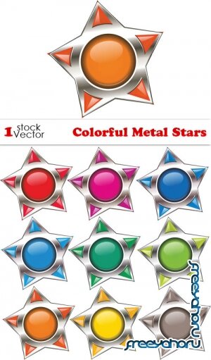 Vectors - Colorful Metal Stars