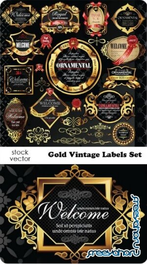   - Gold Vintage Labels Set