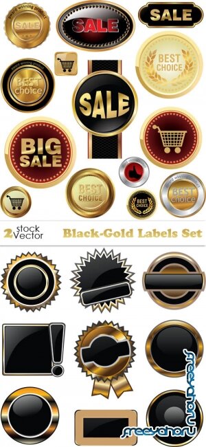 Vectors - Black-Gold Labels Set
