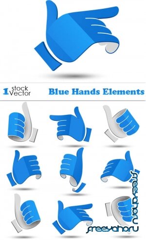 Vectors - Blue Hands Elements