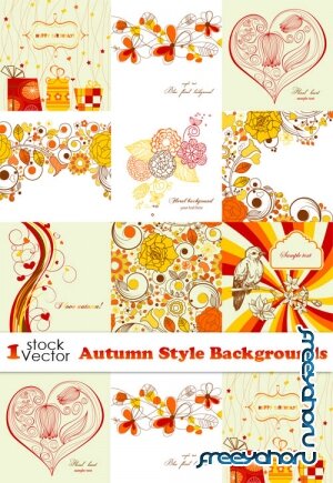 Vectors - Autumn Style Backgrounds