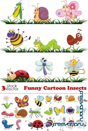 Vectors - Funny Cartoon Insects