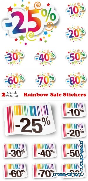 Vectors - Rainbow Sale Stickers