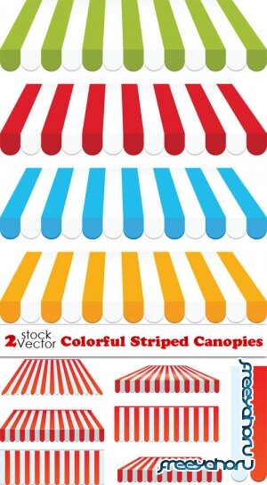 Vectors - Colorful Striped Canopies