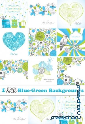 Vectors - Blue-Green Backgrounds