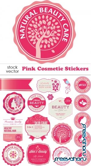   - Pink cosmetic stickers