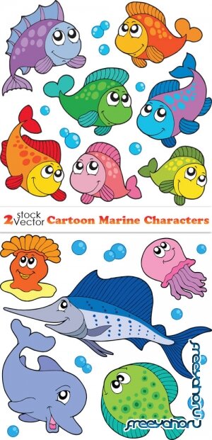 Vectors - Cartoon Marine Characters
