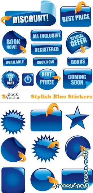 Vectors - Stylish Blue Stickers