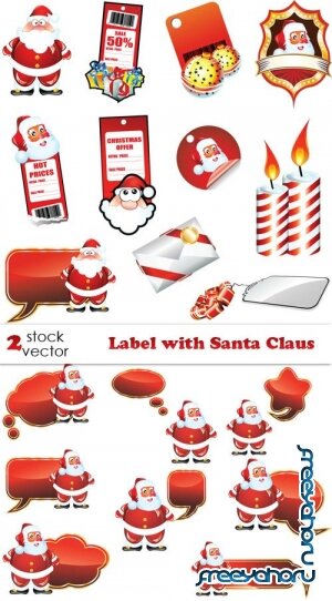   - Label with Santa Claus