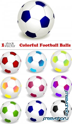 Vectors - Colorful Football Balls