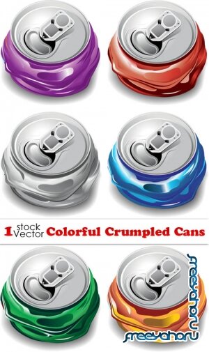 Vectors - Colorful Crumpled Cans
