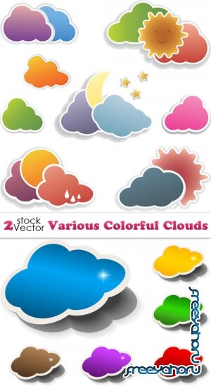 Vectors - Various Colorful Clouds