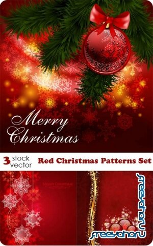   - Red Christmas Patterns Set