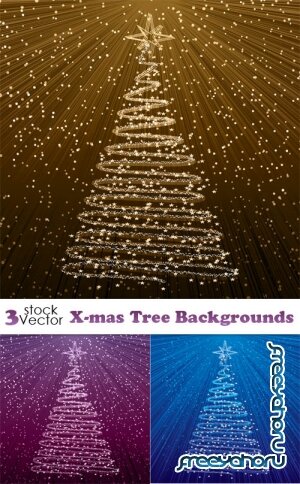 Vectors - X-mas Tree Backgrounds