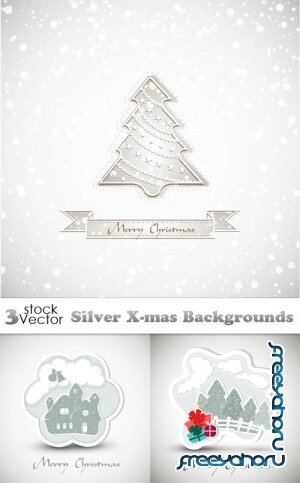 Vectors - Silver X-mas Backgrounds