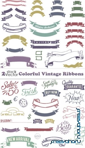 Vectors - Colorful Vintage Ribbons