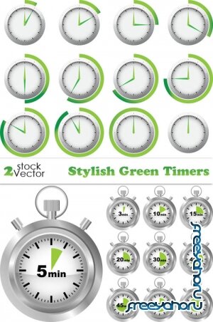 Vectors - Stylish Green Timers
