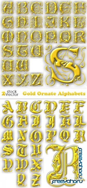 Vectors - Gold Ornate Alphabets