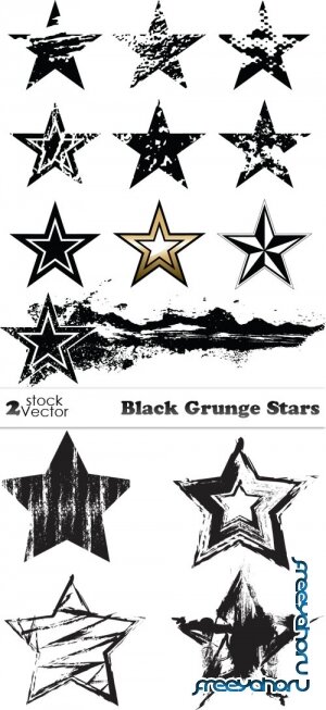 Vectors - Black Grunge Stars